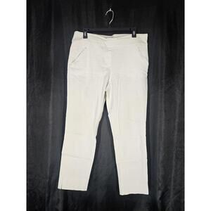 Renuar Womens White Ankle Pants Size 14 Slim Straight Career OfficeWear C/73